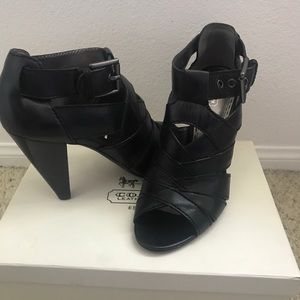 Harah Calf Black Coach Heels/Sandal